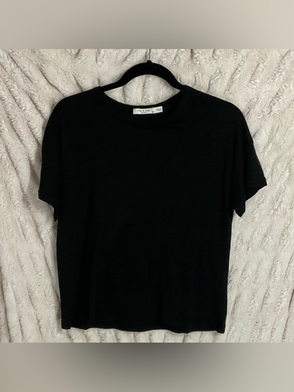 Rag & Bone Black Crewneck Short Sleeve Tee